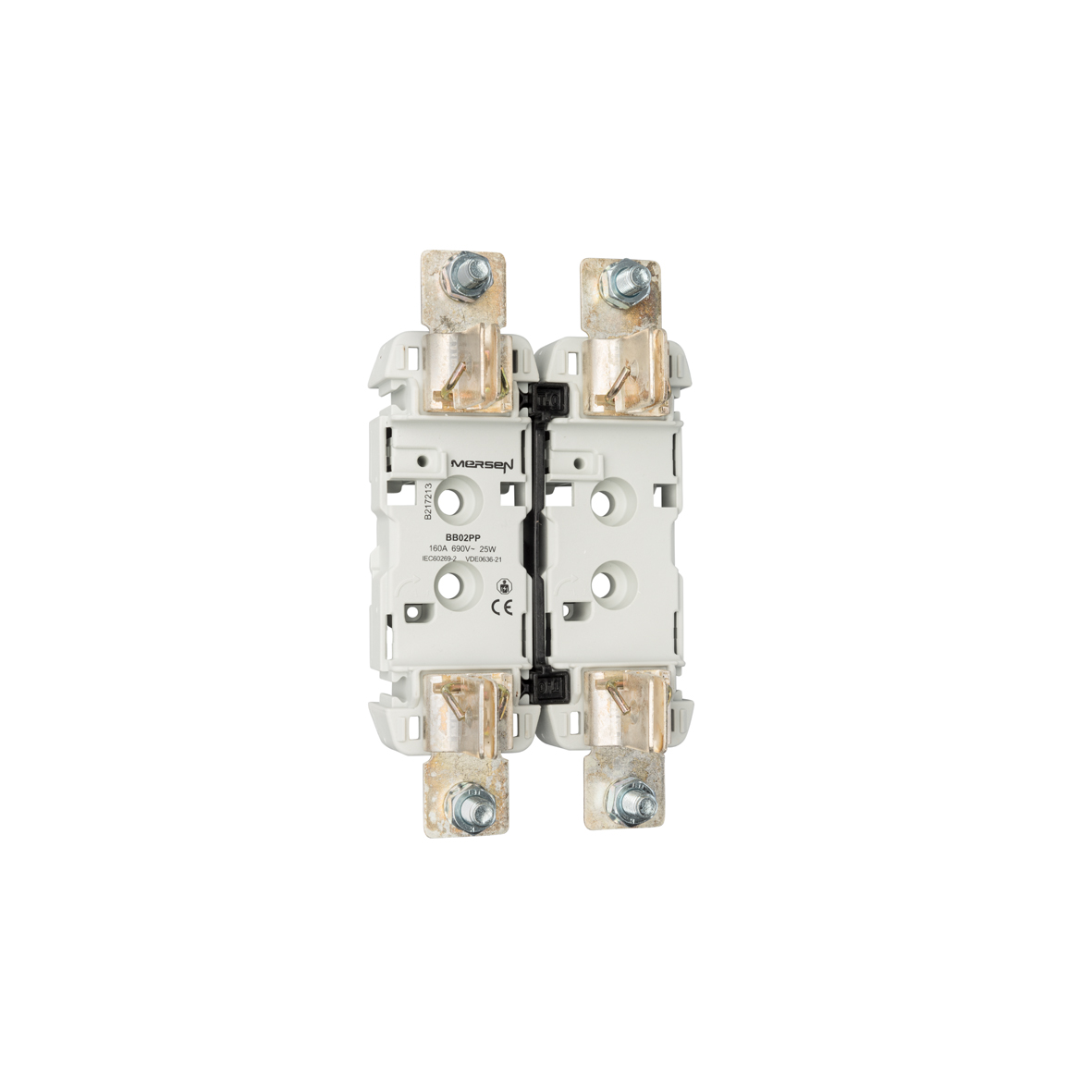 MERS Fuse holder NH0 2P 1000Vac/dc max. 160A screw-screw PP clip contacts - IEC BB02PP - B217213