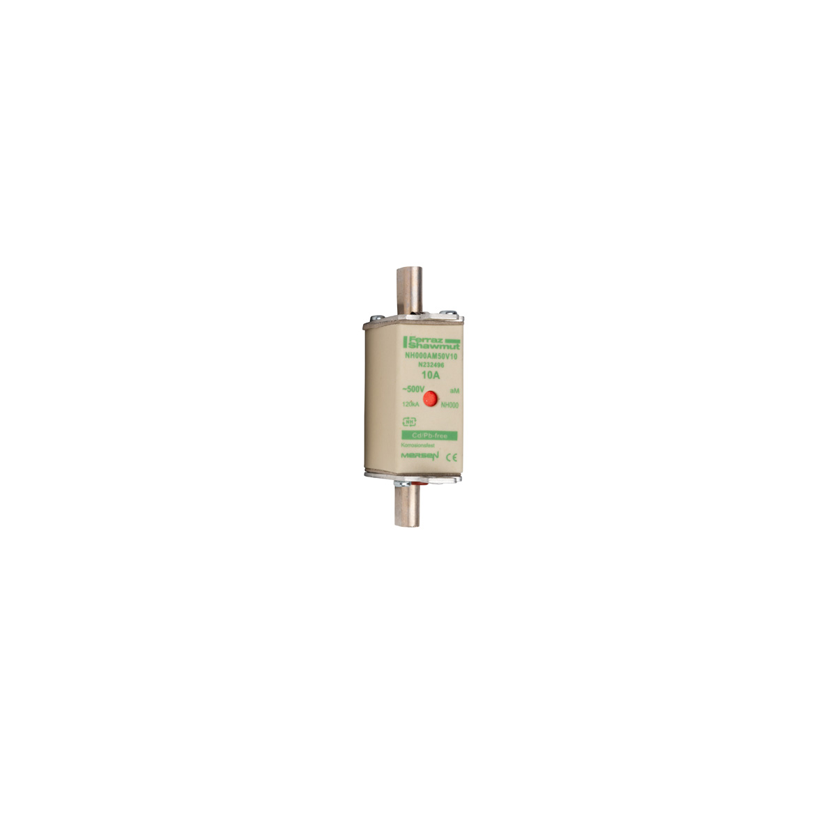 MERS NH000 aM 500Vac 120kA 10A double ind. IEC - NH000AM50V10 - N232496