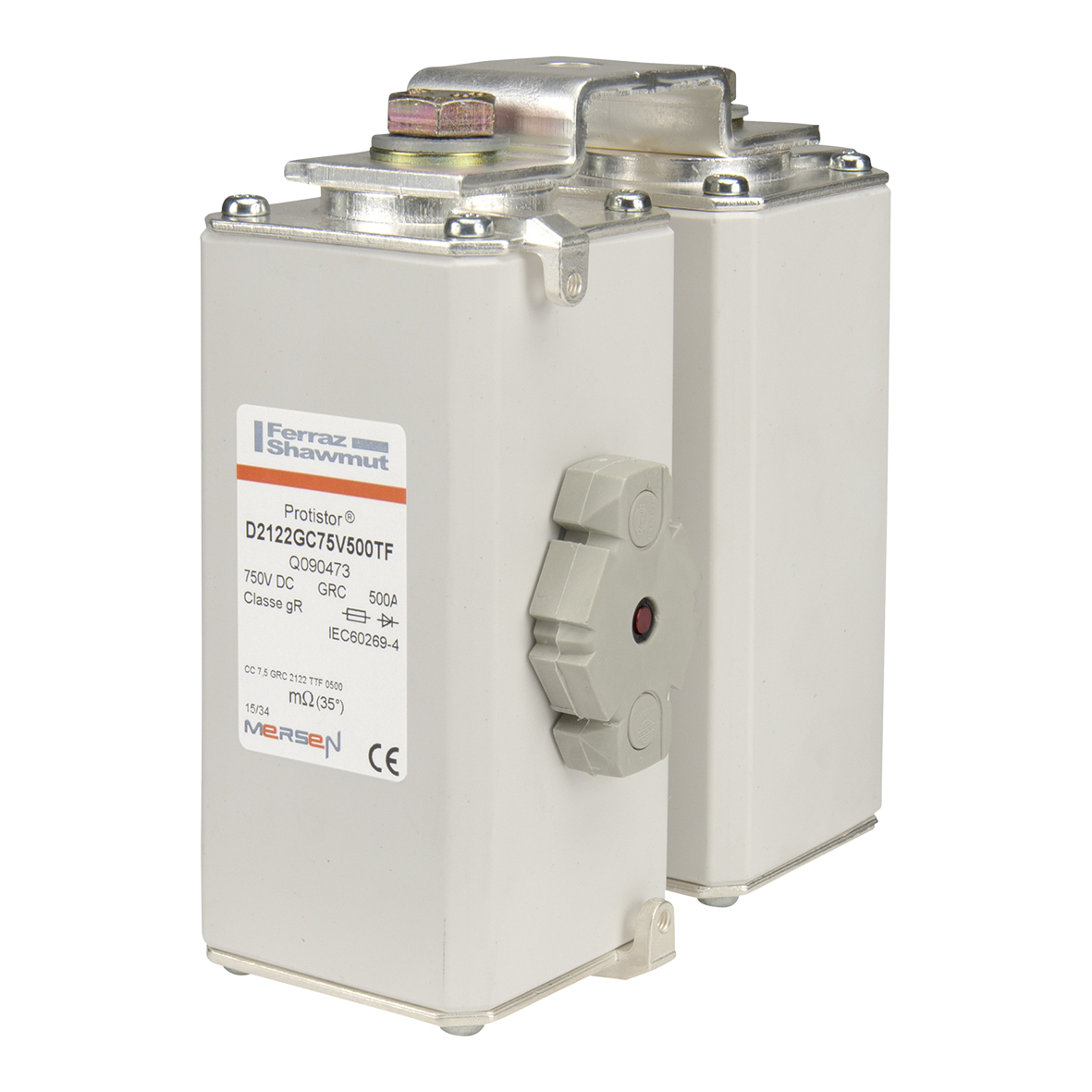 MERS HS Size 2x123 gR 750Vdc 100kA 1250A TTF striker IEC  - D2123GB75V12CTF - D098558