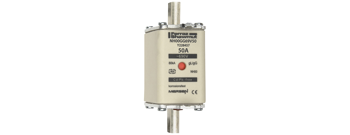 MERS NH00 gG 690Vac/250Vdc 80kA 50A IEC - NH00GG69V50 - Y228457