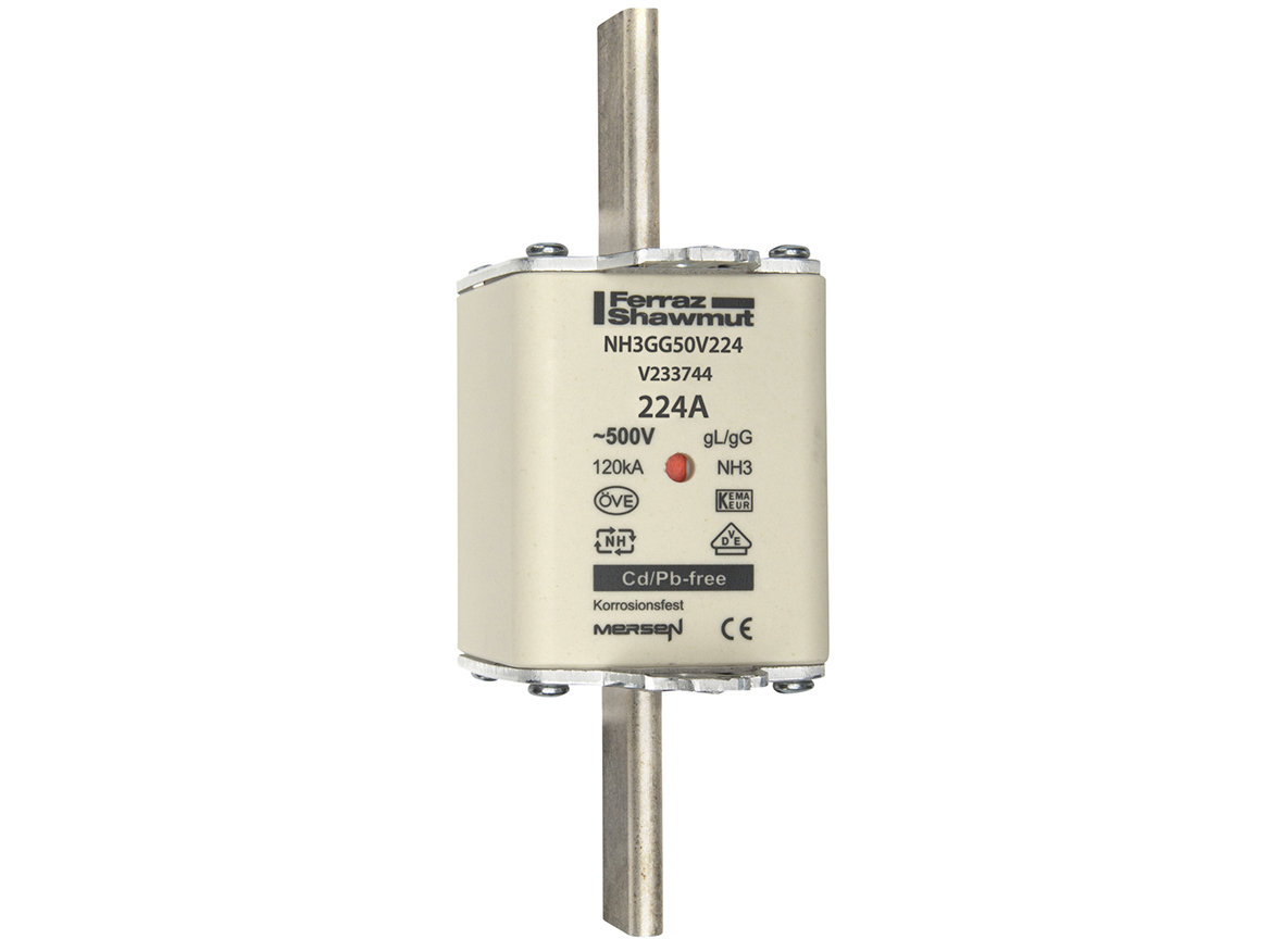 MERS NH3 gG 500Vac/250Vdc 120kAac/80kAdc 224A double ind. IEC - NH3GG50V224 - V233744