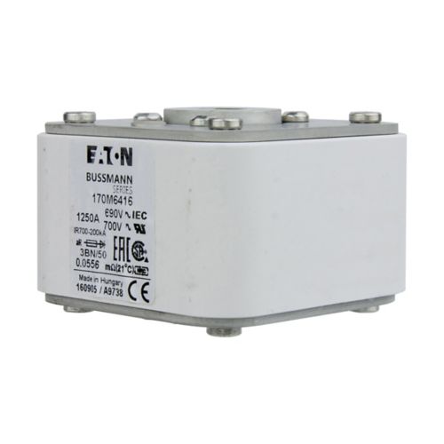 BUSS HS Size 3 aR 690Vac 200kA 1250A IEC/UL Flush end - 170M6416