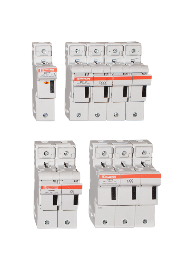 MERS Fuse holder 14x51 2P 690Vac/dc max. 50A 2xmicro ind. CMS142MI - X331036