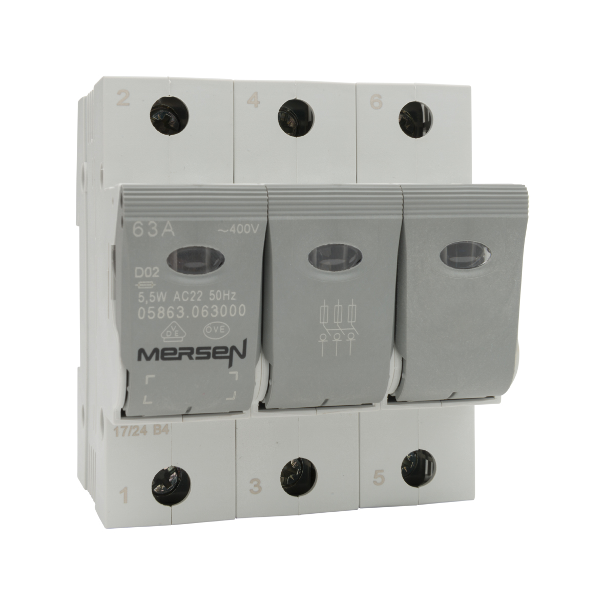 MERS Fuse holder  D02  400Vac/65Vdc 3P IEC -   05863.063000 - B1012622