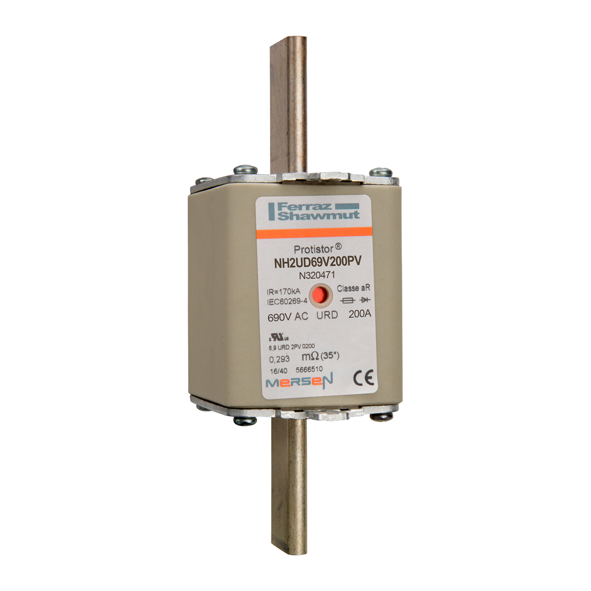 MERS HS NH2 aR 690Vac 170kA 200A  double ind. IEC/UL - NH2UD69V200PV - N320471