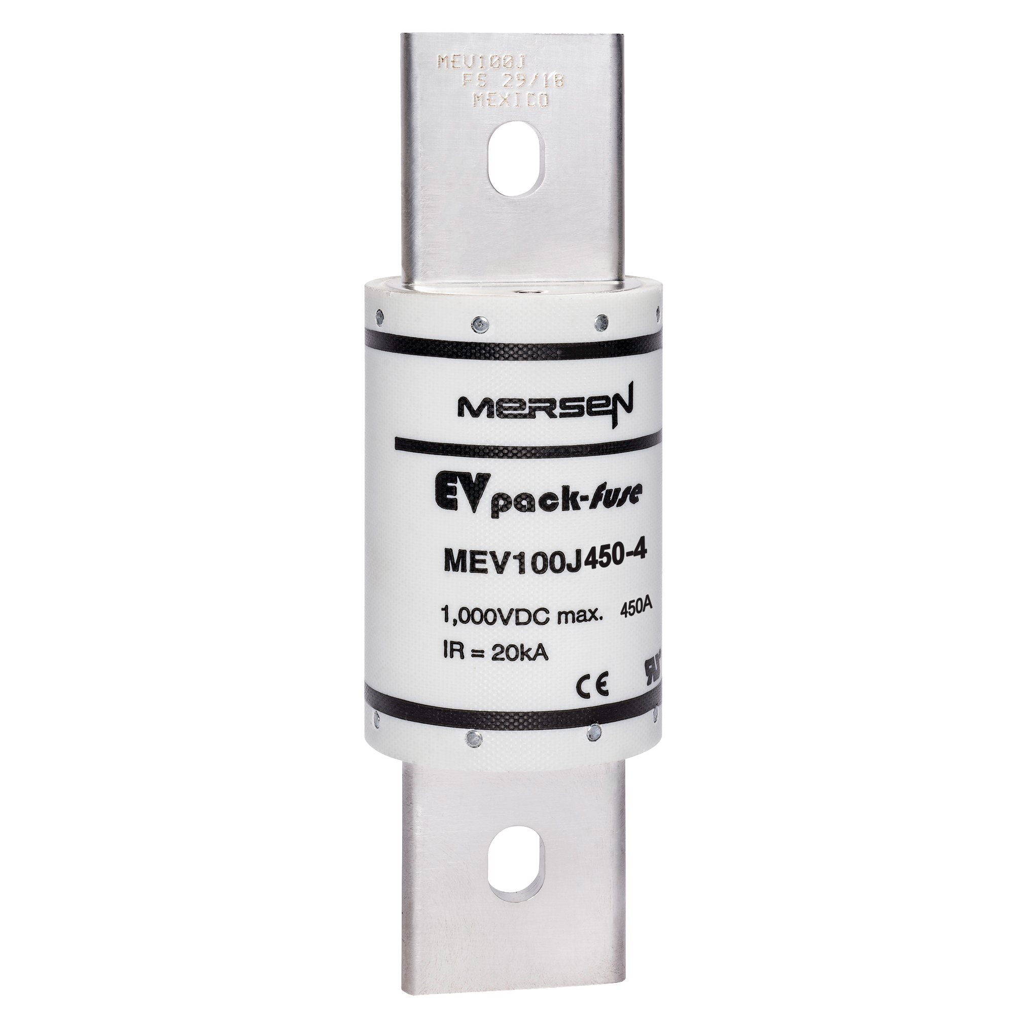 MERS EV Pack Fuse 54x86mm EV 1000Vdc 20kA 450A Blade mount IEC/UL - MEV100J450-4