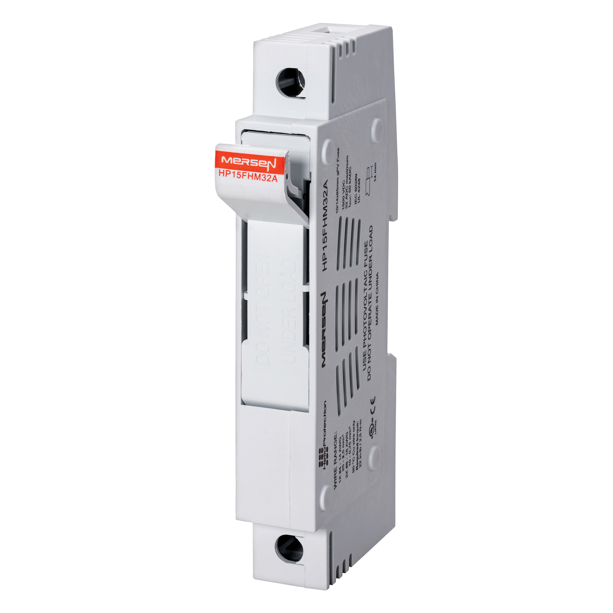 MERS Fuse holder 10/14x85mm 1P 1500Vdc max. 80A UL - Helio Protection - HP15FHM32A