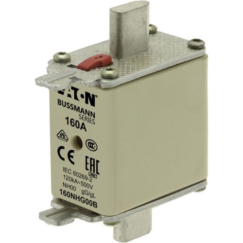 BUSS NH00 gG 500Vac 120kA 160A IEC Dual ind. - 160NHG00B