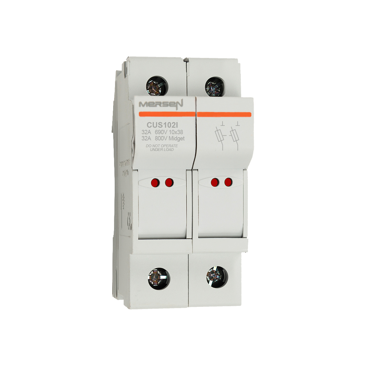 MERS Fuse holder 10x38mm 2P 800Vac/1000Vdc max. 32A IEC/UL ind.- CUS102I - F1062720